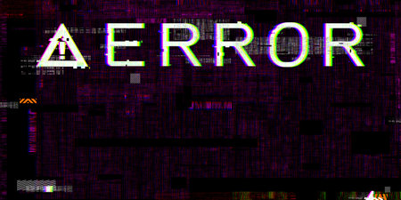 Glitch effect of 3d illustration exclamation mark Failed Systems Computer Hazard Symbols Hacking Errors Cyberpunk Design Ideas Digital Pixels Sound Errors Video Errors and Damaged Computer Systemsの写真素材