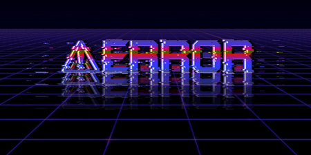 Computer system errors Glitch effect Computer danger symbols Hacking Digital illustration 3d pixelの写真素材