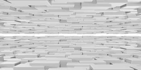 3d illustration Animated white square cubes Abstract wave background Gradient geometric ideas with...