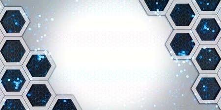 Hexagon nest Hexagon frame glitter bokeh effect geometric abstract bokeh Hexagonal steel material...