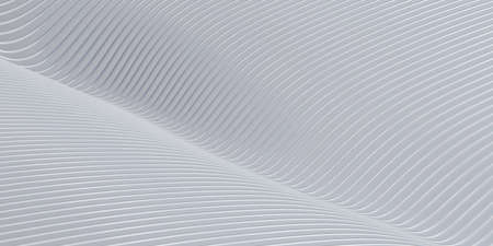 White curve distorted shape Parallel lines White plastic tube texture Modern abstract 3d illustrationの写真素材