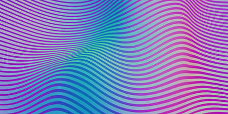 Rainbow parallel lines Distorted shape curve Rainbow colored plastic tube texture Modern abstract 3d...