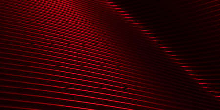 Red curve distorted shape Parallel lines Red plastic tube texture Modern abstract 3d illustrationの写真素材