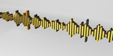 Sound wave heart wave 3d illustration