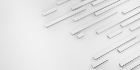 Abstract background White matt square bars On white background 3d illustration