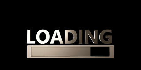 Loading text and symbols On a simple background 3d illustration