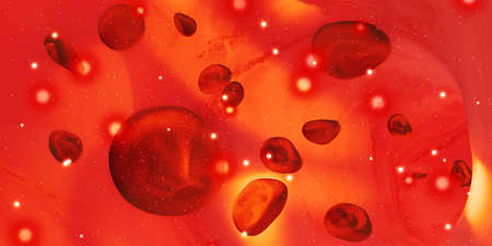 Magnified picture of red blood cells Internal Vascular Surgery 3d illustrationの写真素材