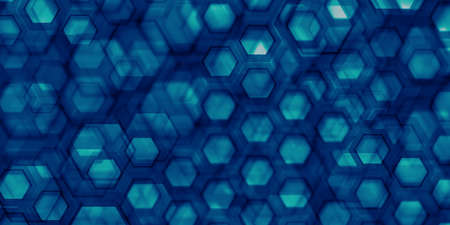 science and technology background Abstract hexagon 3D illustrationの写真素材