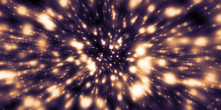 Fast moving light trails zoom Explosion of light 3d illustration
