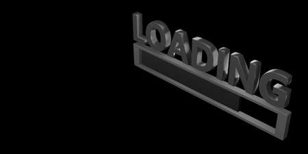 Loading text and symbols On a simple background 3d illustration