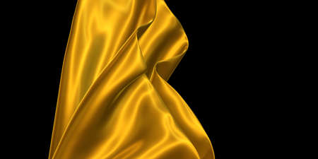 Golden ornate cloth gold leaf crumpled gold surface abstract background 3d illustrationの写真素材