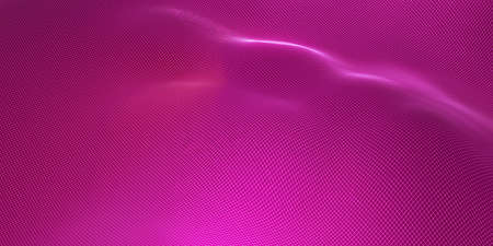 mesh wave structure curve background purple and blue gradient wide angle 3d illustration