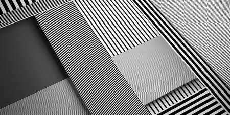 black and white straight lines intersecting complex class abstract background 3d illustrationの写真素材