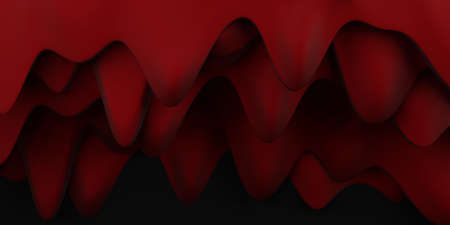 blood drop border halloween blood flow background red liquid black background 3d illustrationの写真素材