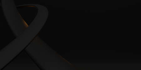 background wave curve plastic tube texture black curve distorted 3d abstract illustration