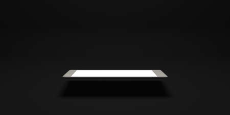 smartphone with blank screen flat background 3D illustrationの写真素材