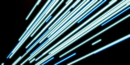 Multicolored laser light NEON light on a black background 3D illustration