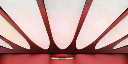 Classic retro style scene with product stand 3D illustrationの写真素材