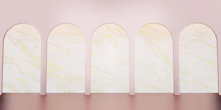 Classic retro style scene with product stand 3D illustrationの写真素材