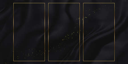 golden text frame texture background shiny stripes 3D illustrationの写真素材