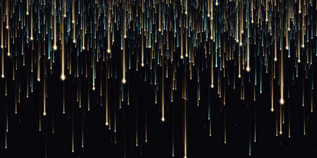 glowing meteor abstract light lines technology background 3D illustrationの写真素材