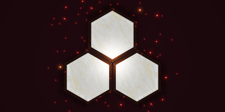 hexagon frame texture blank marble background for text and merchandise 3d illustration