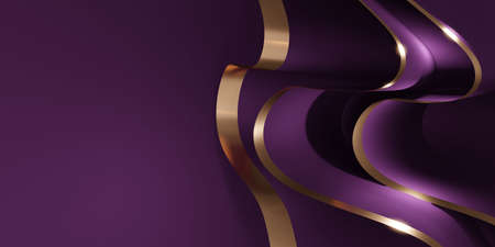 shiny ribbon background Flutter for decoration 3D illustrationの写真素材