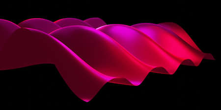 A sheet of cloth swayed in a spiral  sparkling reflection surface 3D illustrationの写真素材