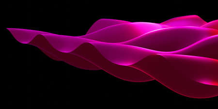 A sheet of cloth swayed in a spiral  sparkling reflection surface 3D illustration