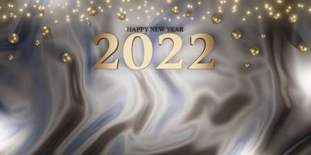 Happy New Year 2022 christmas and new year background 3d illustration