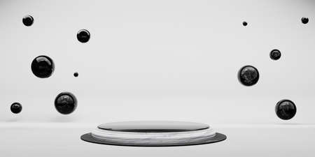 ZEN Concept Stage Pallet Circular Base Blank Stage Modern Abstract Background 3d Illustrationの写真素材