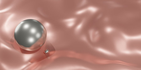 wavy fabric background and pearl simple luxury 3d illustrationの写真素材