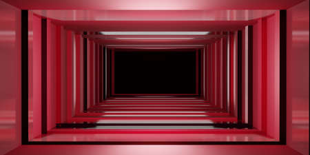 square light tunnel modern background technology corridor 3d illustrationの写真素材