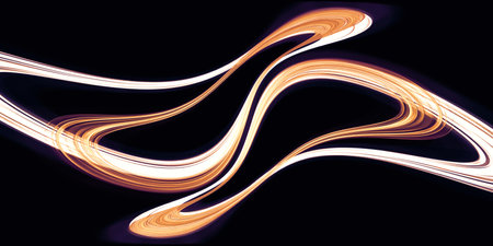 abstract curve glow warped curve 3d illustrationの写真素材