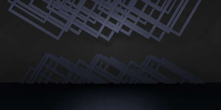 studio background Shiny square base backdrop for product display 3D illustration