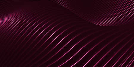 Parallel lines Black plastic tube texture Black curve distorted shape Modern abstract 3d...