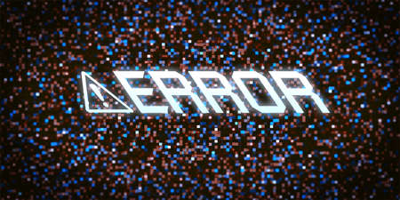 error message on abstract technology background 3d illustrationの写真素材