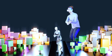 Online VR Camera Games Avatars in Metaverse and The Sandbox Metaverse World Activities 3D...