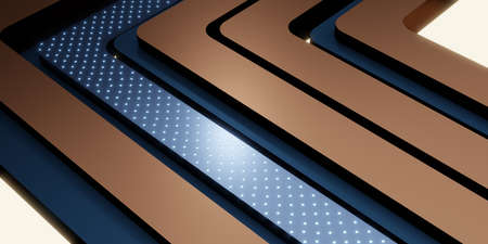 abstract background Striped material shiny 3D technology illustrationの写真素材