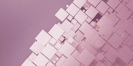 golden cube background Abstract gold geometric reflection glitter 3D illustrationの写真素材