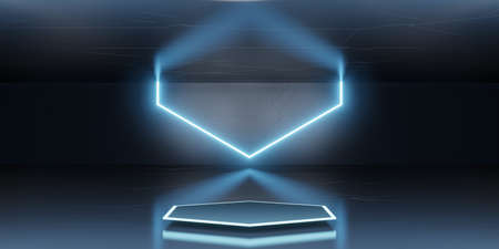 laser background Futuristic horizon background technology backdrop Modern Abstract 3D Illustration