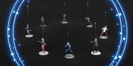 Metaverse Social Networks Avatars VR Glasses People and Activity Network Social Connect Metaverse 3D...