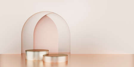 product display stand Premium stage and studio stand for displaying  products 3d illustrationの写真素材