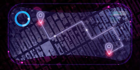 world map vr glasses virtual navigation capital map technology travel planning 3d illustrationの写真素材