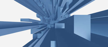 hierarchical background Explosive tile Geometry Abstract square 3D illustration