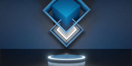 square product display stand stage and studio Premium level for rendering 3D illustrations