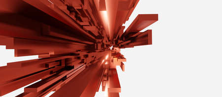 hierarchical background Explosive tile Geometry Abstract square 3D illustration