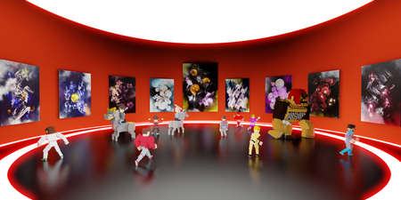 NFT on the sandbox NFTProjects Avatars on Metaverse  and NFT Art Gallery  3D Illustrations