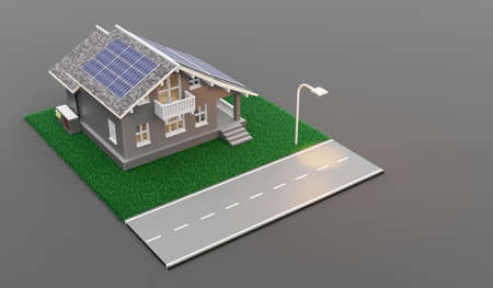smart home solar photovoltaic home Energy Saving Ecosystem Isometric Solar Home System Diagram solar...