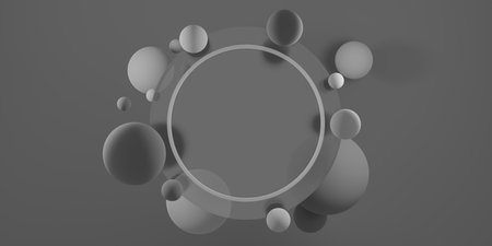 Glass frame for text and pictures Modern Decorative Background 3D Illustrationsの写真素材